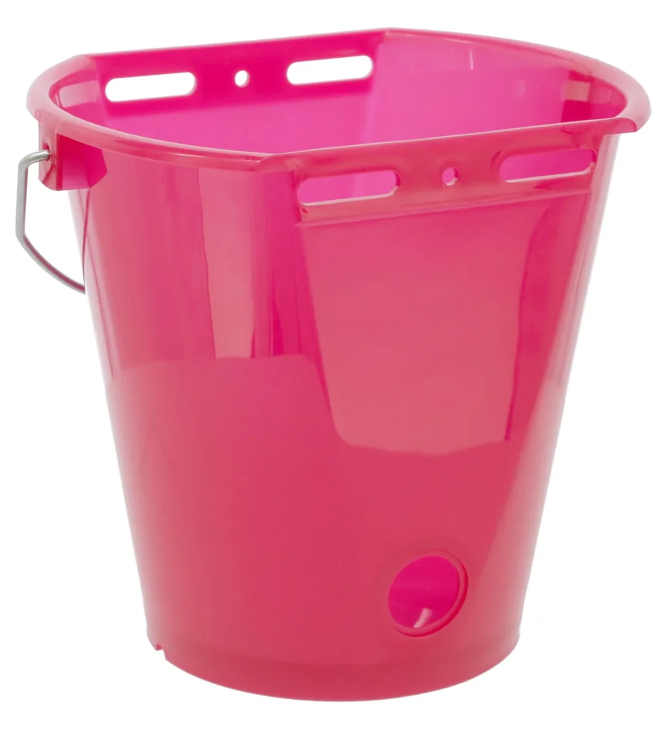 Calf drinking bucket 8 l, pink transparent with scale