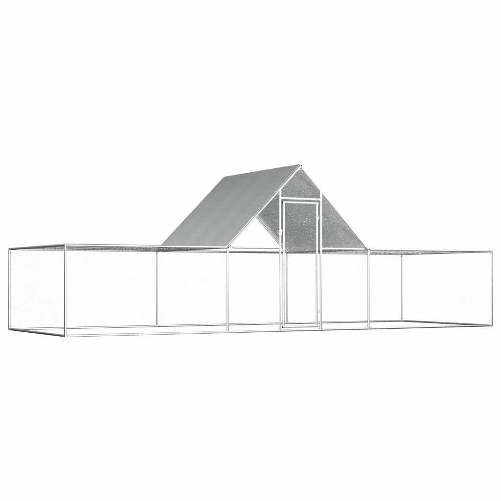 Chicken coop 6x2x2 m galvanized steel