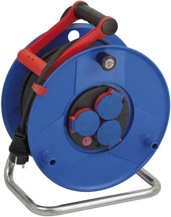 Garant IP44 cable reel, diameter 290mm, special plastic, 3 x 230V socket, 50m