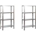 2 metal storage shelves / shelving units with 4 shelves - 340 kg load capacity - 180 x 90 x 40 cm - Clicker 85 H180