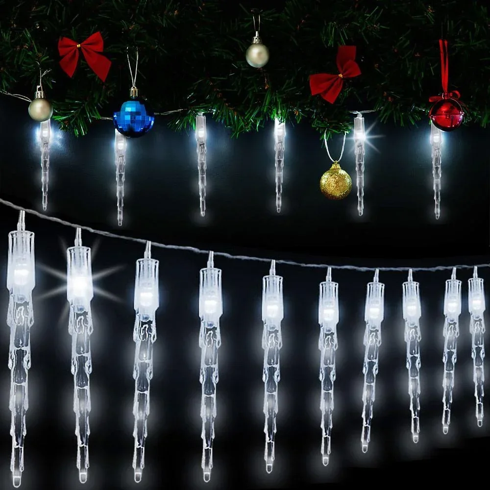 Christmas icicle light chain 10 LEDs 6.2m