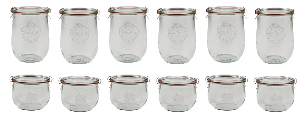 Preserving jar TULIP shape 1 liter, pack of 6, 1062 ml volume