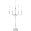 Candlestick white glossy aluminum 60cm 5-armed