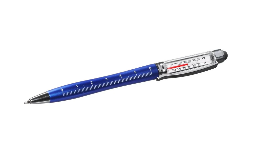 Ballpoint pen with thermometer