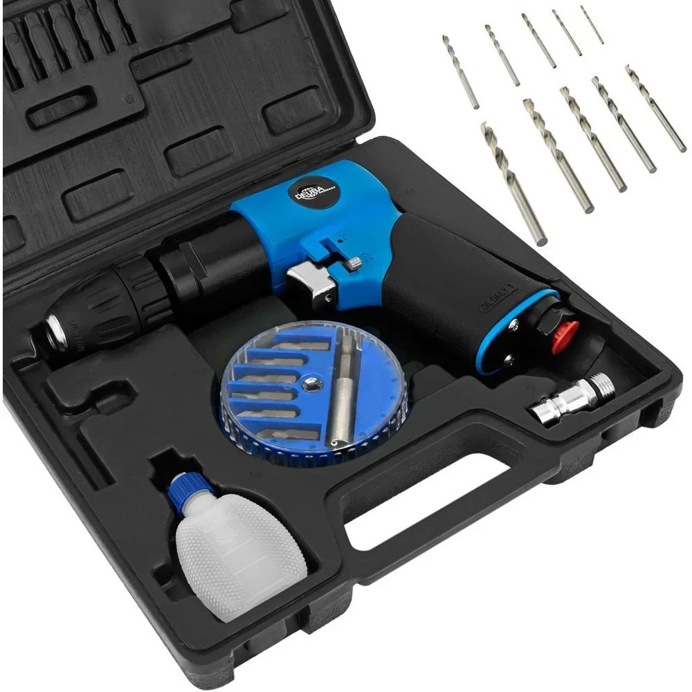 Pneumatic drill set 20-piece with accessories and case