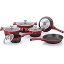 Herenthal - Complete 10-piece cookware set - Red/Black