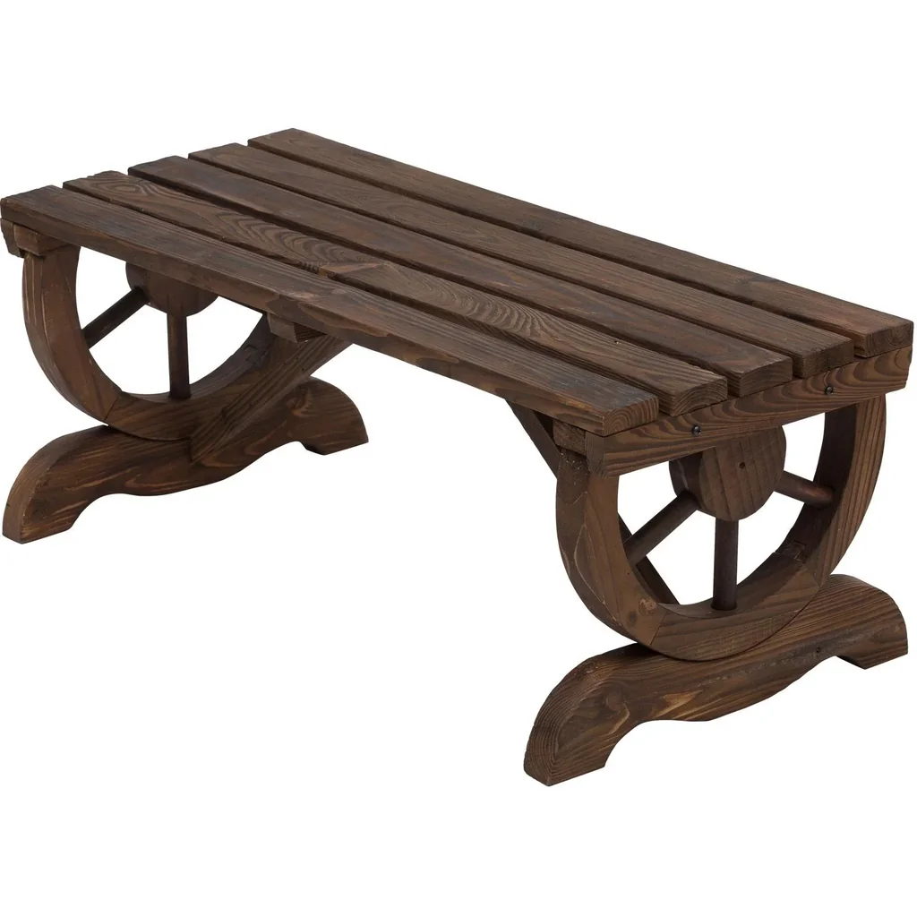 Bench in wagon wheel design