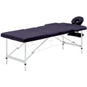 Folding massage table 3 zones aluminum wine purple