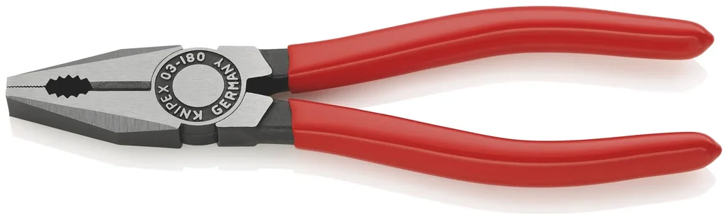 Combination pliers with plastic coating, black atramentized, 180 mm
