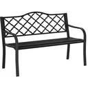 Garden bench 2-seater park bench made of metal bench up to 280 kg bench patio bench with back and armrests garden furniture cast iron