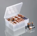 Battery storage box, transparent