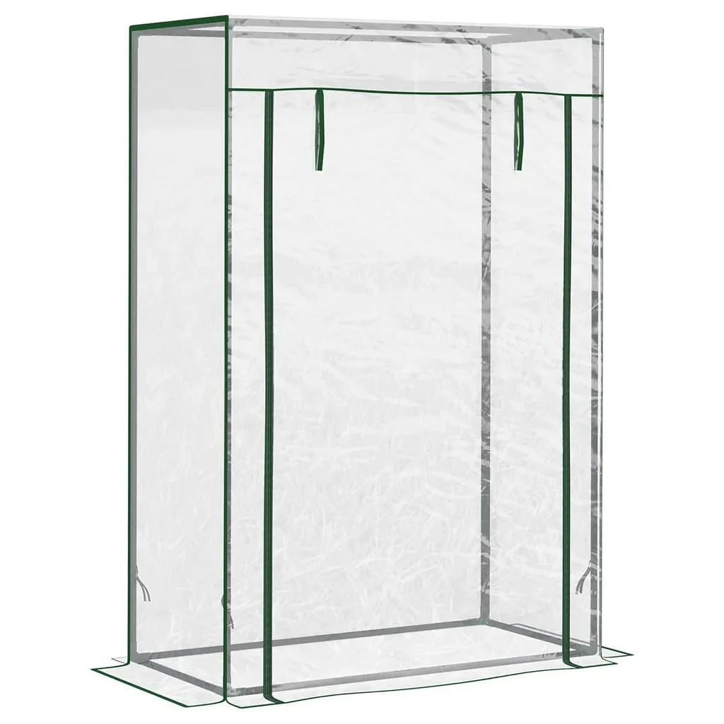 Greenhouse cold frame tomato greenhouse with roller shutter steel PE transparent 100 x 50 x 149 cm