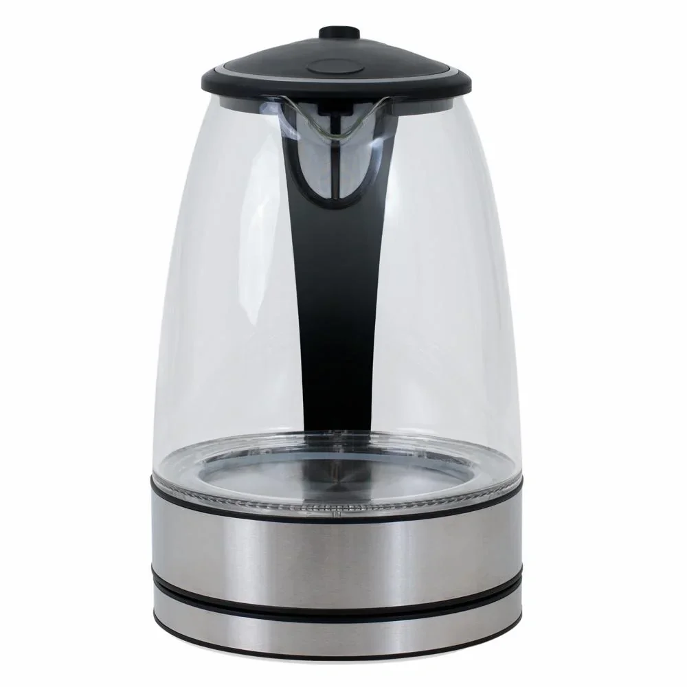 Kettle black/silver glass/stainless steel 1.7L