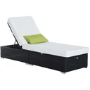 Rattan lounger with adjustable backrest