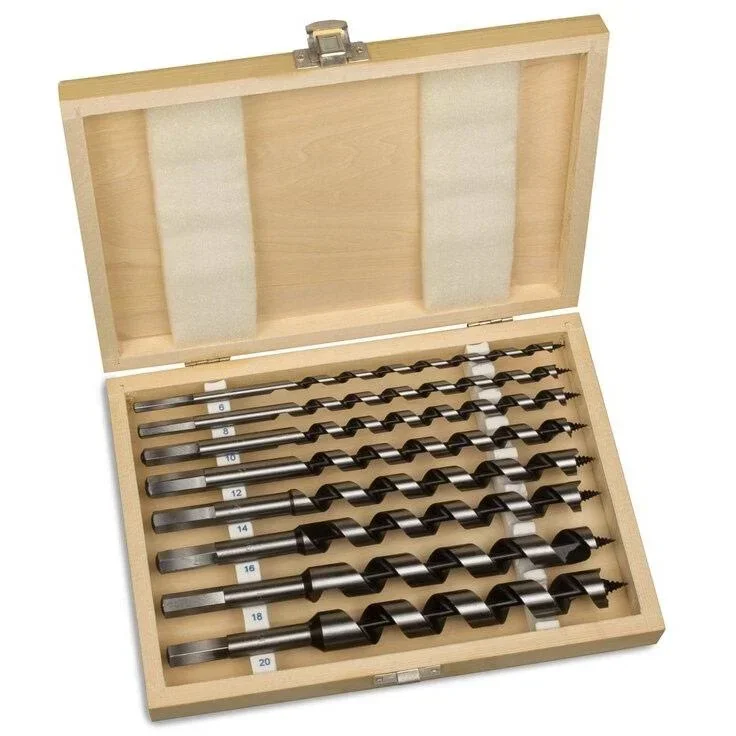 Tool drill bit set - spiral - 8 pieces - 12, 20, 32 mm