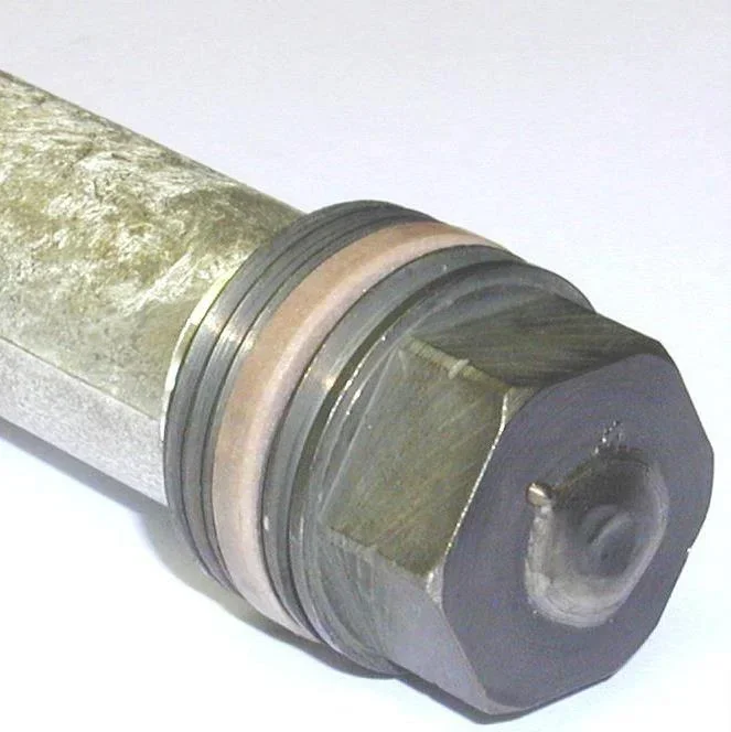 Magnesium rod anode with PTFE seal, 1", Ø 26 mm, 500 mm