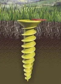 DUO ground screw anchor for screwing in/ fastening rotary clothes dryers