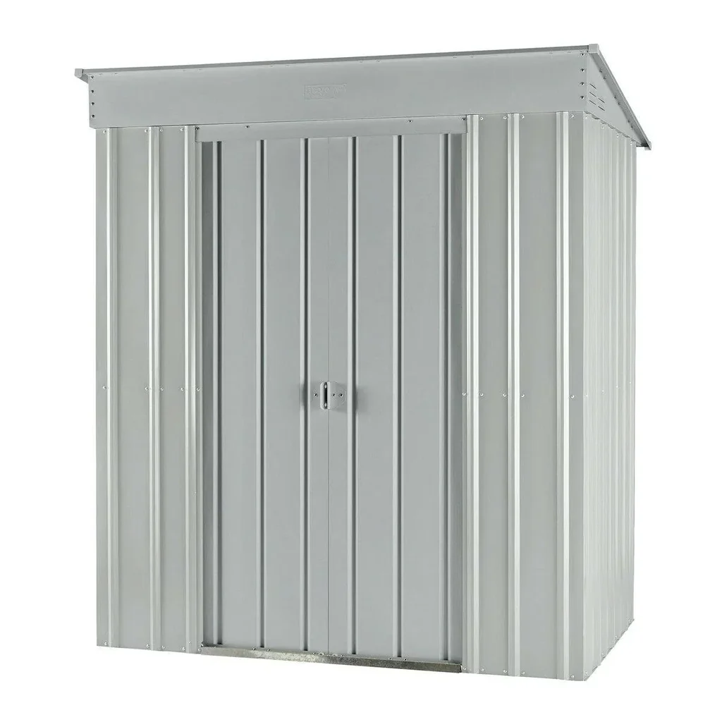 Tool shed pent roof Skillion 64, Silver Metallic