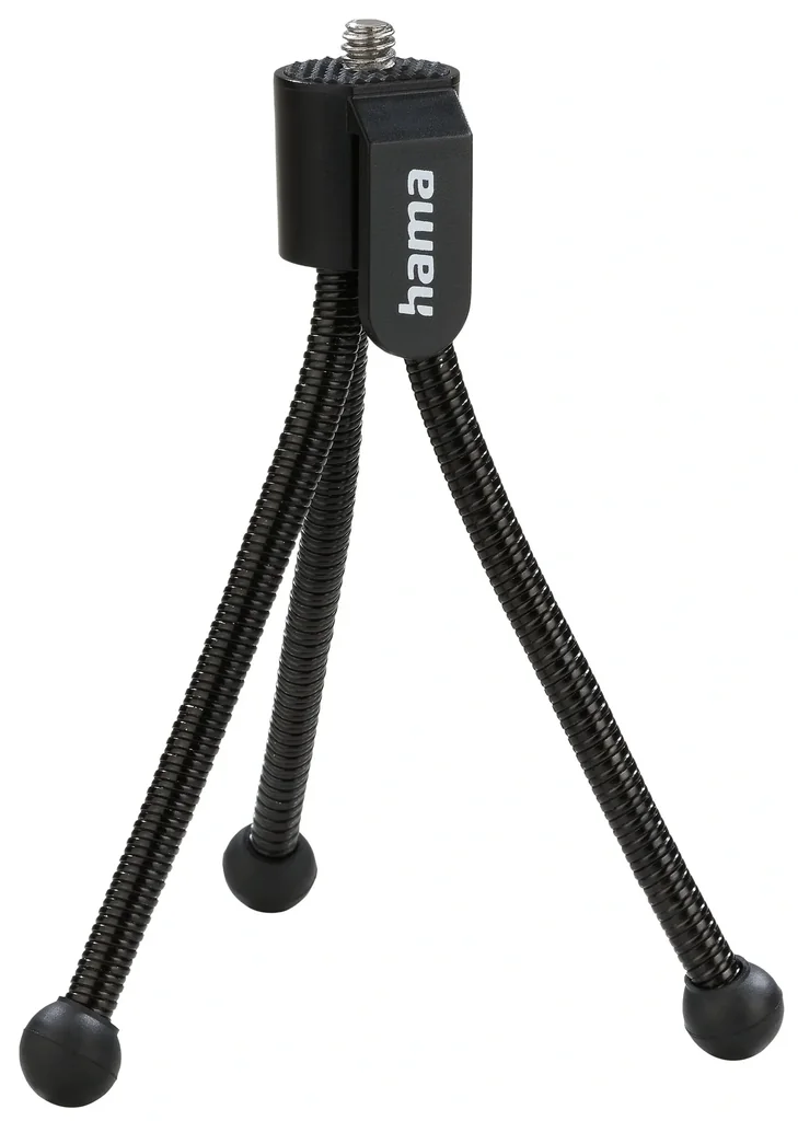 Handy mini tripod with flexible legs and mounting clip
