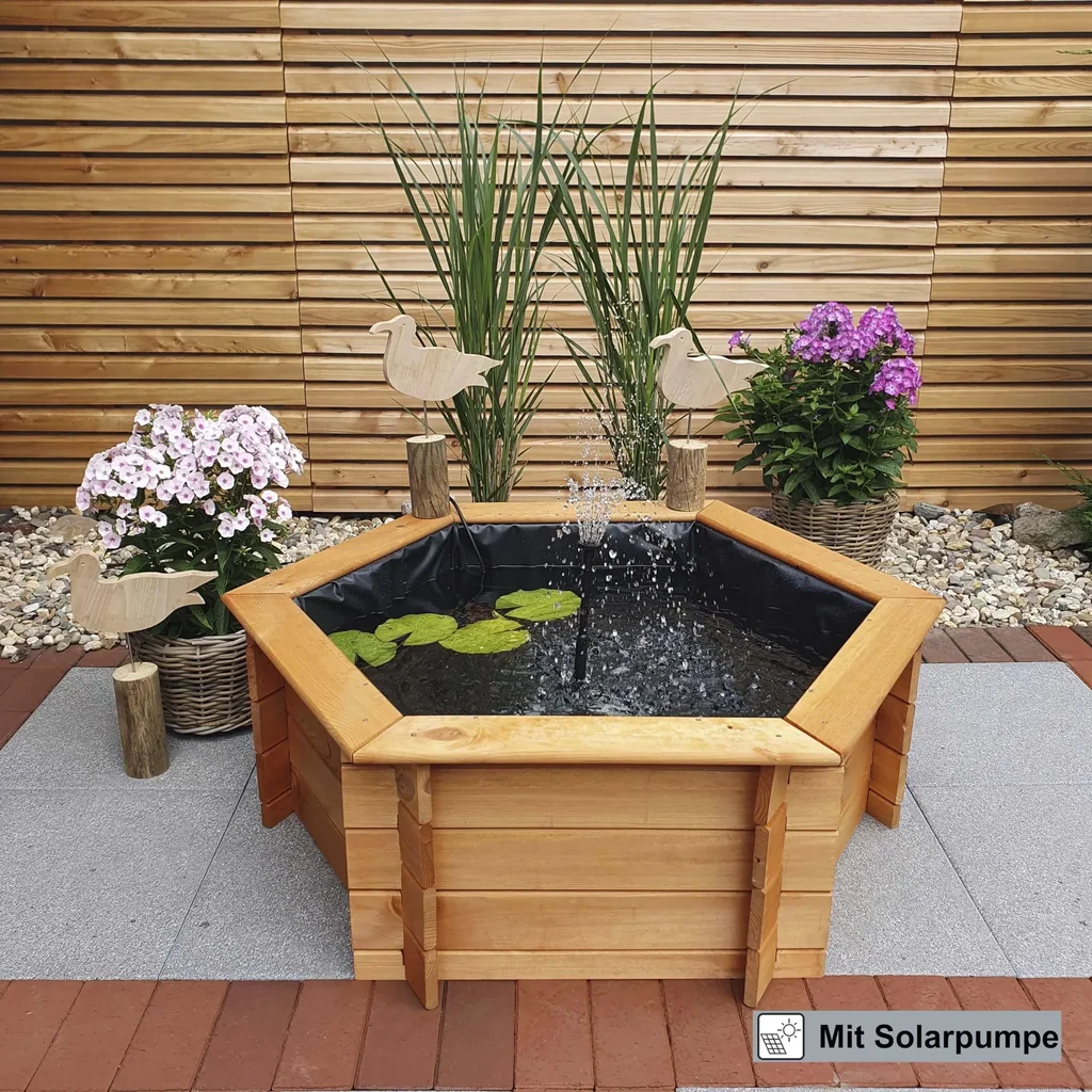 Hexagonal raised pond 125 cm solar