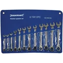 12-piece ring spanner set with fixed blade 8 - 19 mm