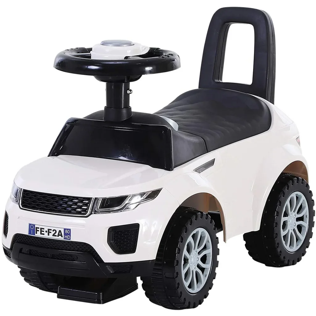 Ride-on car with horn and storage space
