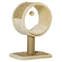 Cat Scratching Post Cat Toy Climbing Tree Chipboard Jute Seagrass Velvet Polyester Khaki+Light Brown