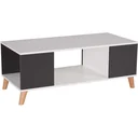 Coffee table with 3 compartments