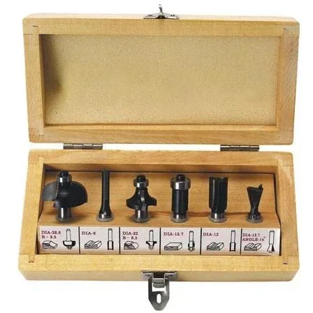 Milling cutter set - 6 pieces - shaft Ø 8 mm