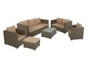 MURCIA seating group, 6-piece, steel / plastic mesh, cappuccino brown