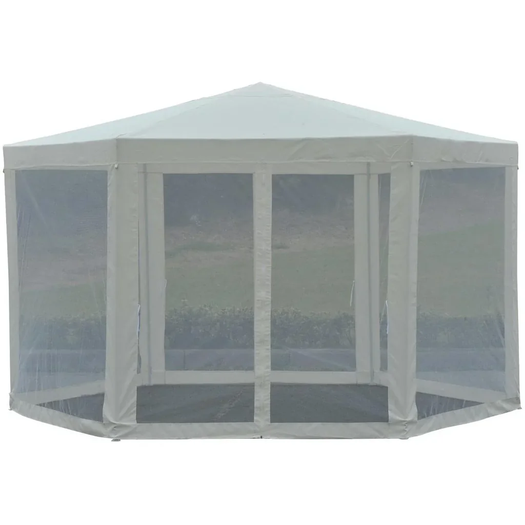 Pavilion 3.9m x 3.9m party tent hexagonal cream