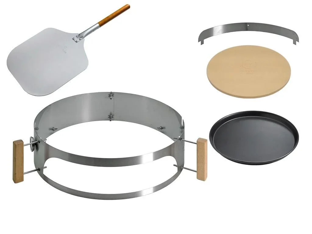 Complete package Smokin PizzaRing - for kettle grill (60cm) including pizza stone, pizza band and pizza peel