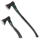 Set of 2 axes - axe and splitting axe - 90cm/30cm - black/green