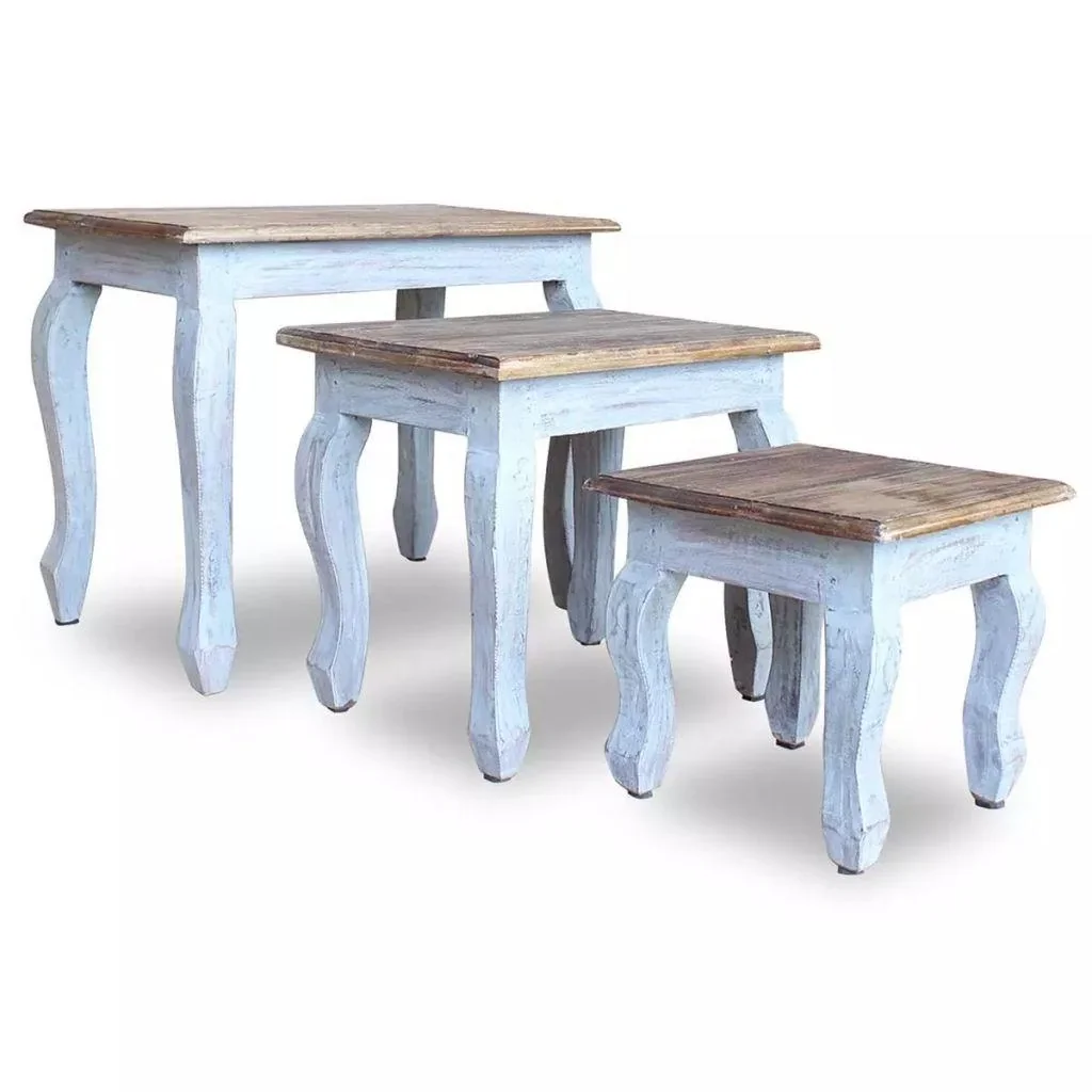 3-piece placemat made of solid recycled wood