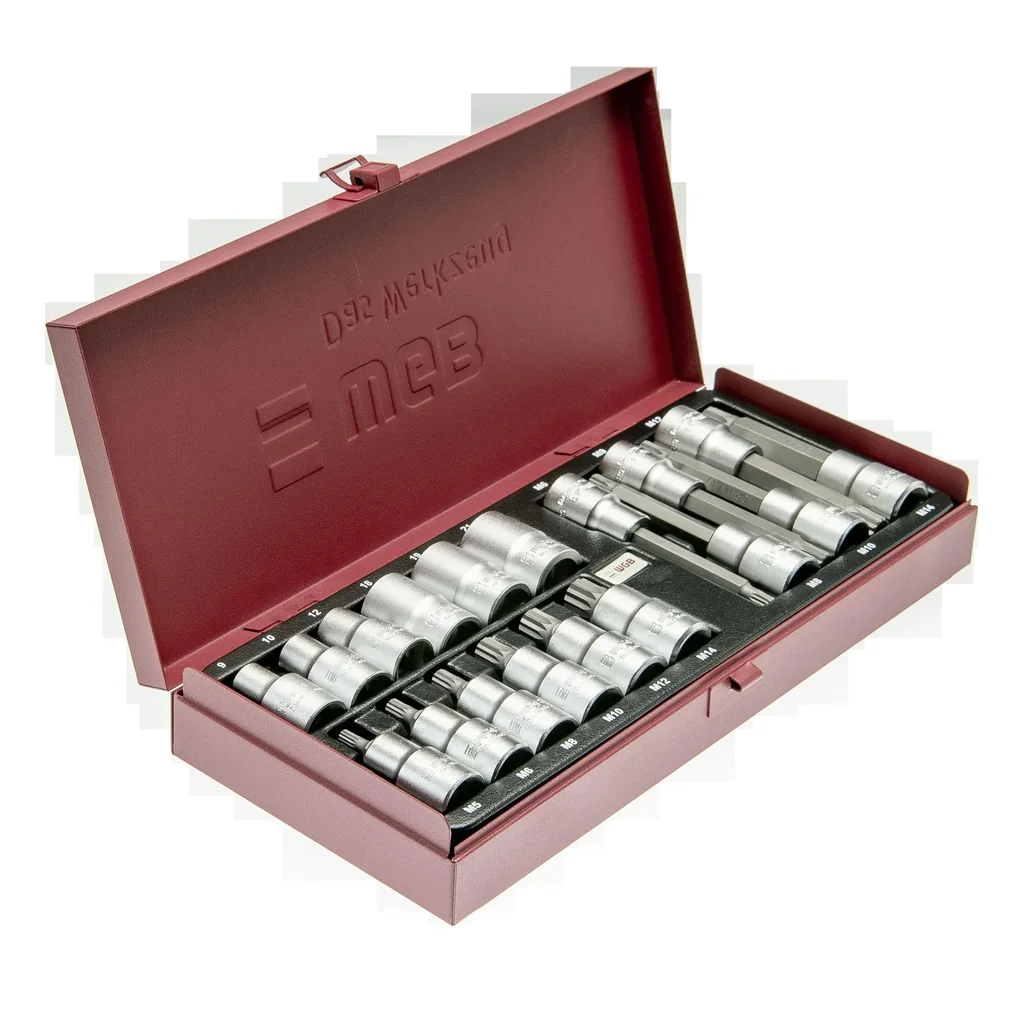 1/2" socket set with XZN bits, 18 pieces