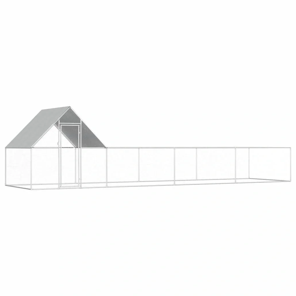 Chicken coop 8x2x2 m galvanized steel