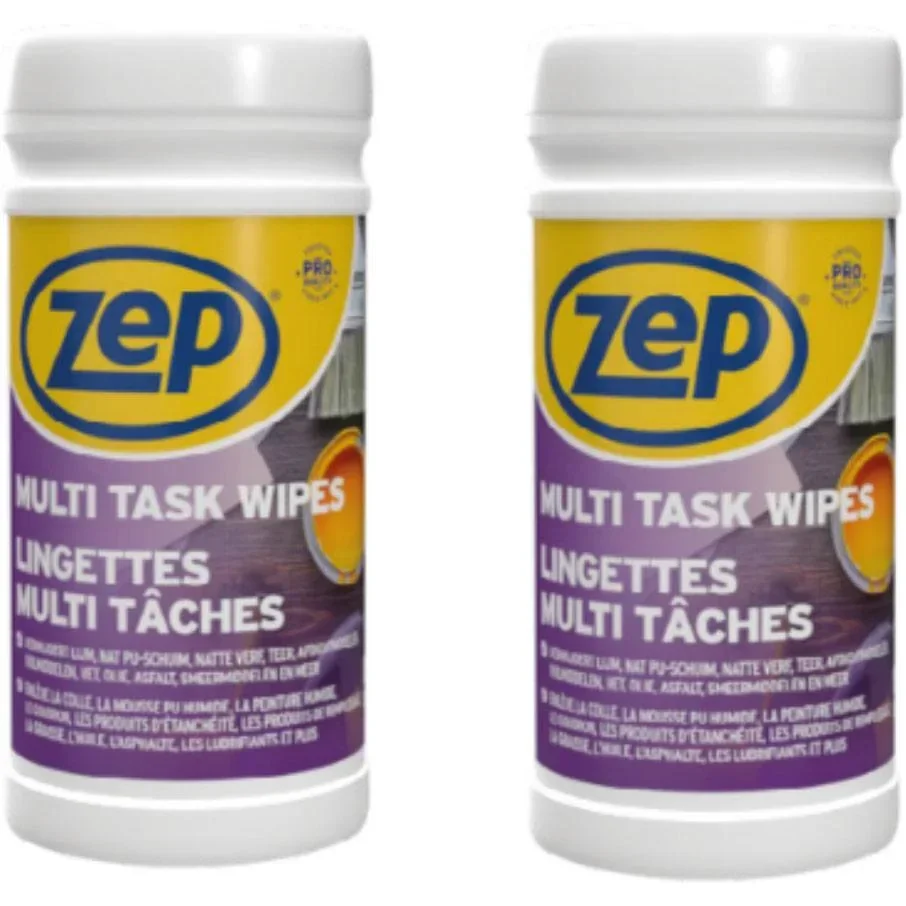ZEP Multi Task Wipes - Cleaning Wipes - 100 x 2 pieces - Value Pack - 2 pieces