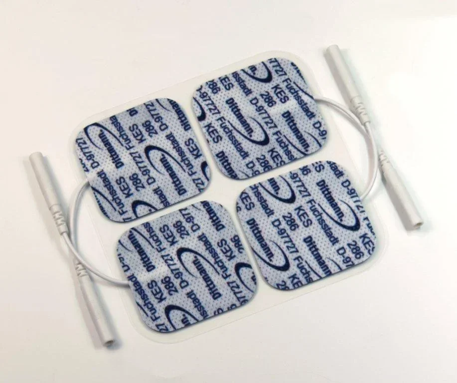 Replacement pads for TENS 240 electrical stimulation device, 4 x 4 cm, set of 8