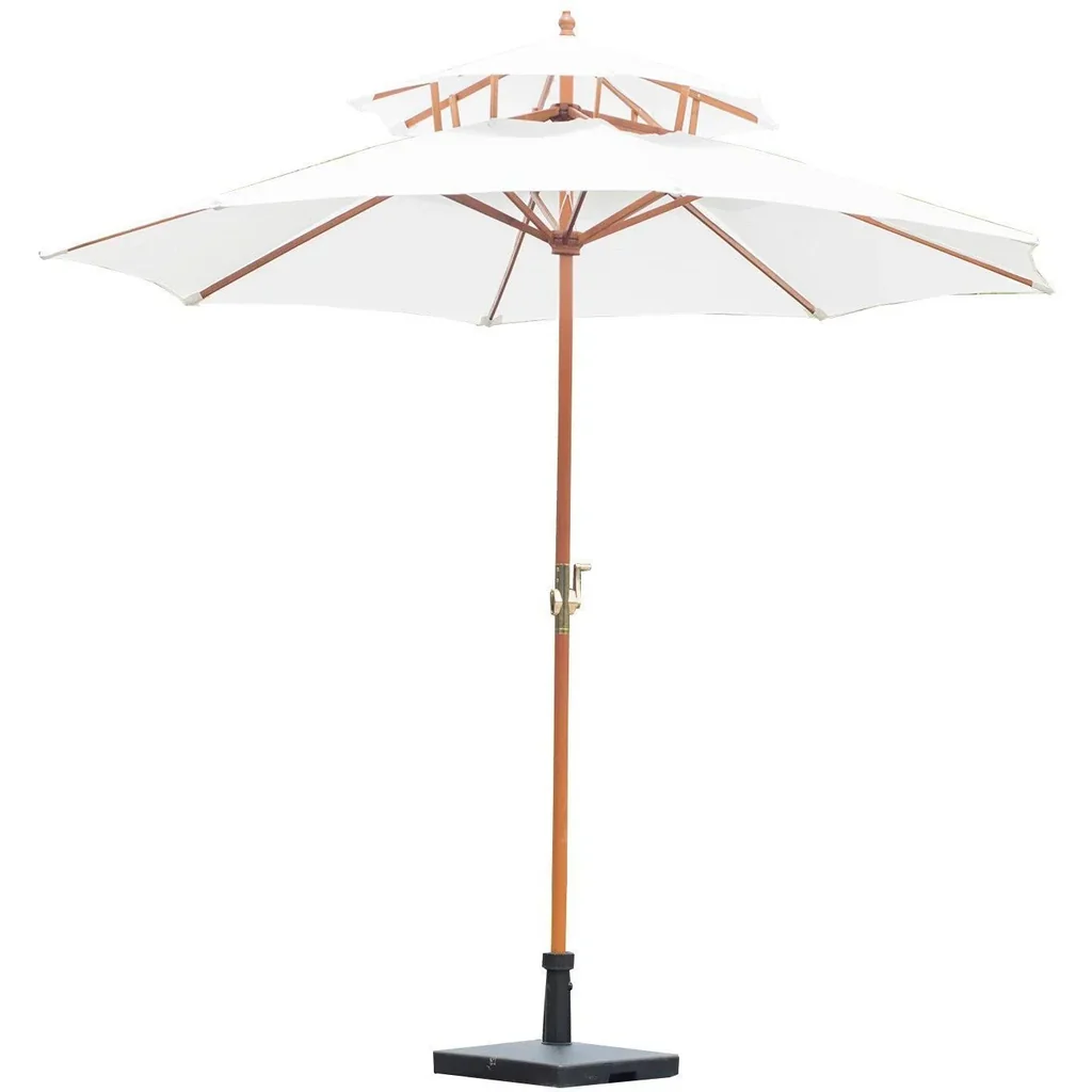 Wooden parasol garden parasol balcony parasol double roof 2.7m