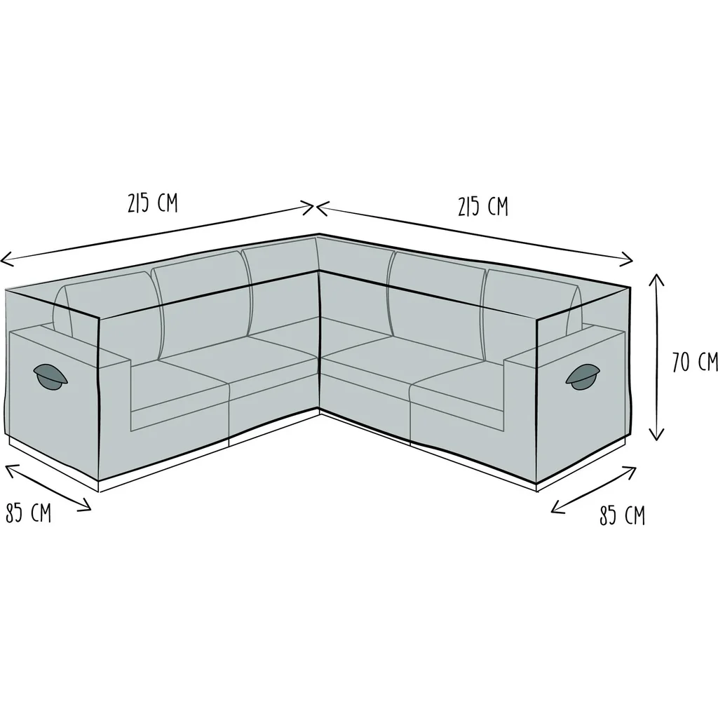 Protective cover for L-shaped lounge set - 215 cm
