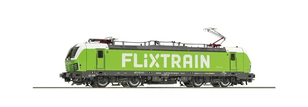 Electric locomotive 193 813 of Flixtrain in green livery
