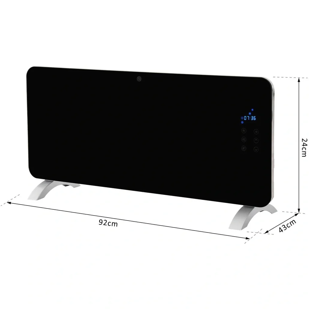 Heater Radiator Floor or Wall Mounted Timer with Remote Control 1000/2000W Black
