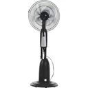 Pedestal fan with water atomizer black/silver