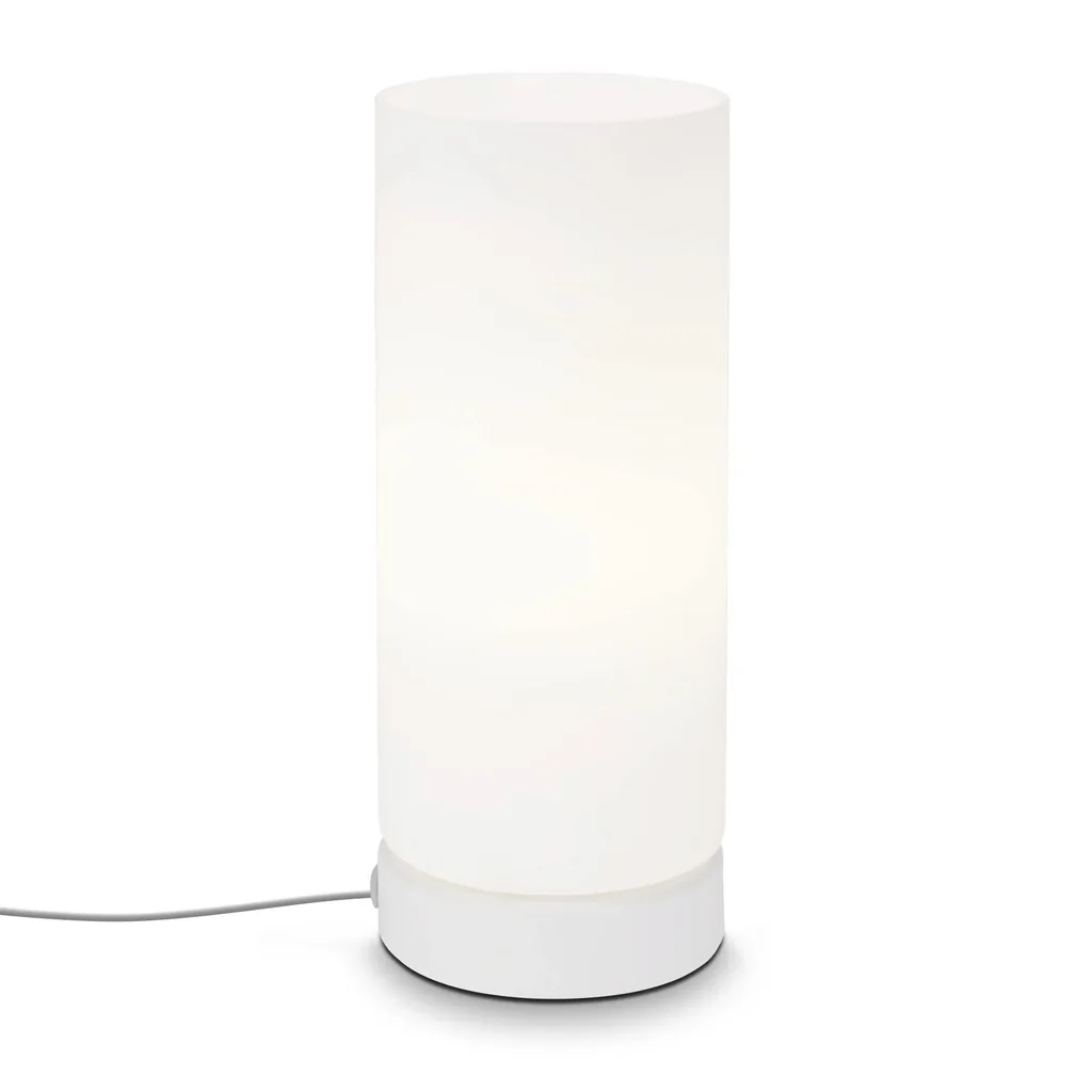 PAIPA table lamp, white, opal glass, cable switch, E14 socket