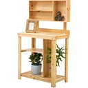 Gardening table with natural shelf