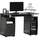 Computer desk with 2 drawers walnut