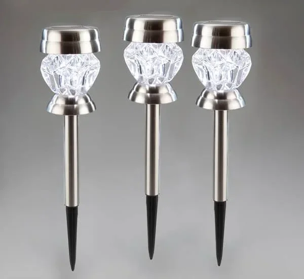 The solar lamp with crystal glass in a set of 3