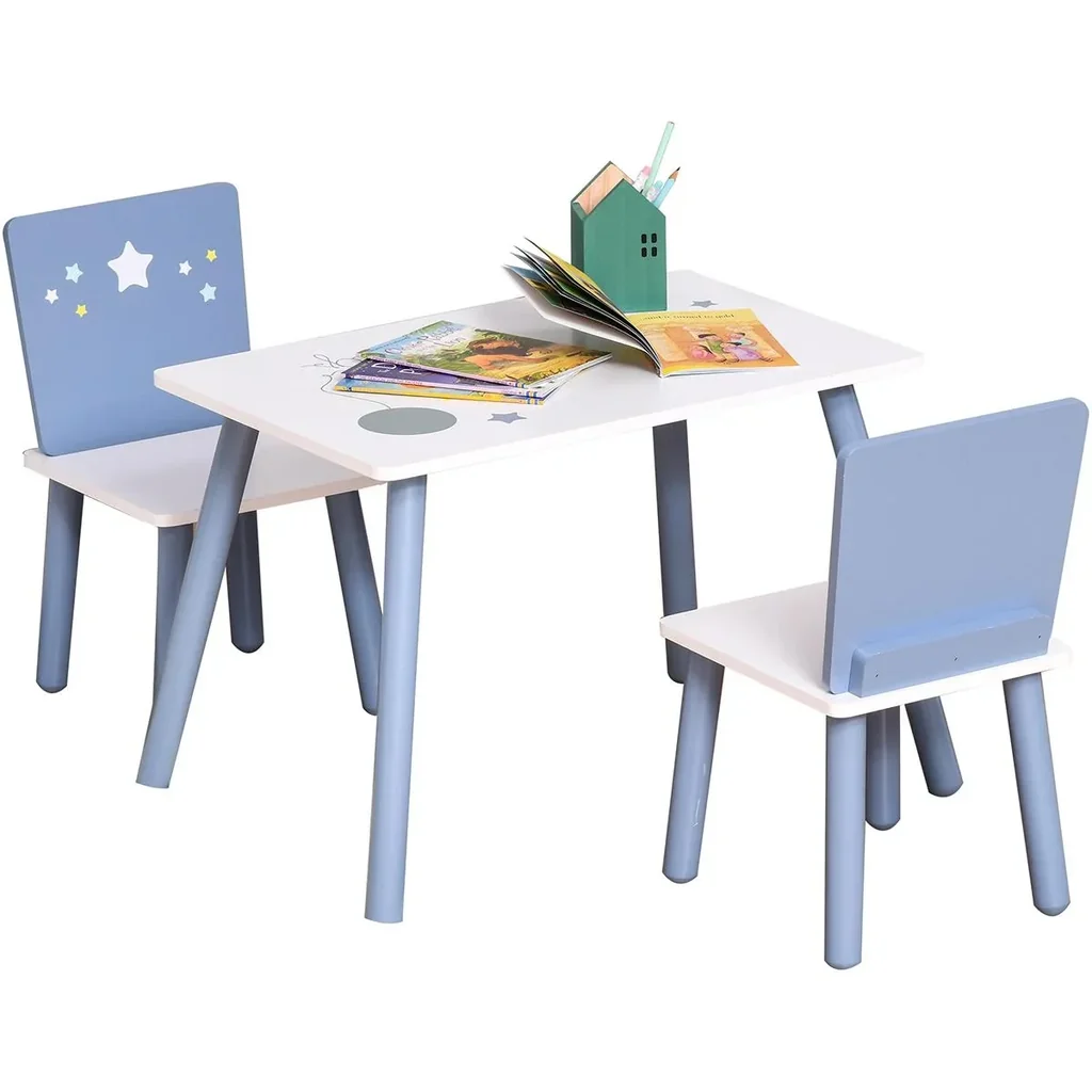 3-piece children's seating group with star design blue, white