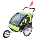 2 in 1 Jogger Child Trailer Bicycle Trailer Green-Black