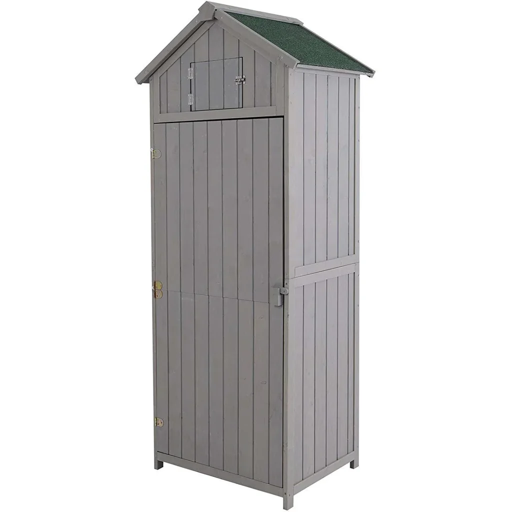 Tool shed with shelves